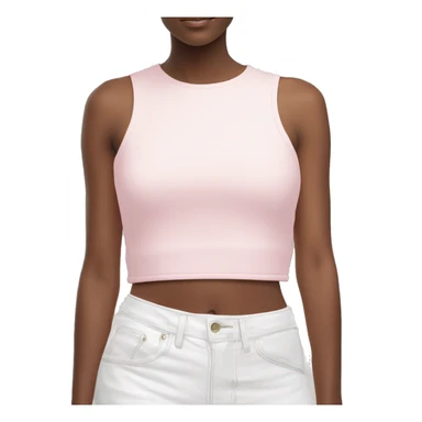 crop top white basic with mini light pink crop top overlay sticker