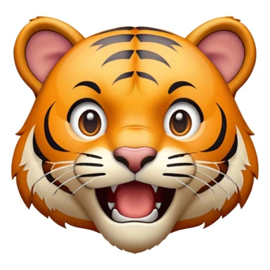 tiger face Poggers meme with surprised open mouth for Twitch emote sticker