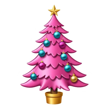Pink Christmas tree sticker