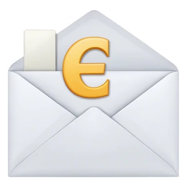 An unopen envelope with a letter E infront of it sticker