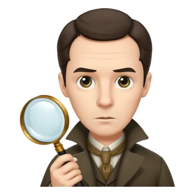 sherlock holmes holding magnifying glass sticker