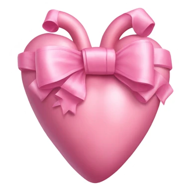 Pink anatomical heart pastel pink with pink bow on top of heart  sticker