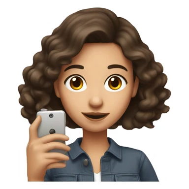 Brunette Girl taking selfie with her phone sticker