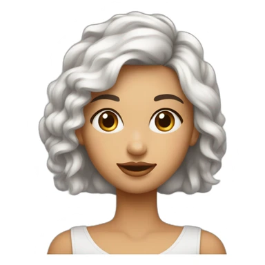 Joven femenina de pelo por la mitad de la espalda tez de piel indígena ojos marrones con labios carnosos  sticker