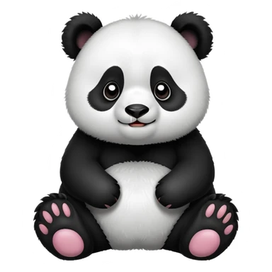 cute panda with grimacing face and paws on cheeks sticker