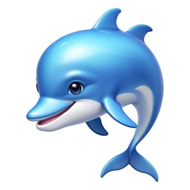 Beautiful and Majestic Dolphin Portrait Emoji, Radiating serene elegance and adorable charm with a graceful, streamlined form and luminous, glossy blue skin that shimmers under the sun, gentle, expressive eyes and a soft, content smile, Simplified yet exquisitely endearing features, highly detailed, glowing with a soft, majestic aquatic light, high shine, calm and enchanting, stylized with an air of timeless oceanic beauty, soft glowing outline, capturing the essence of a beautiful and majestic dolphin that embodies the pure magic of the sea! sticker