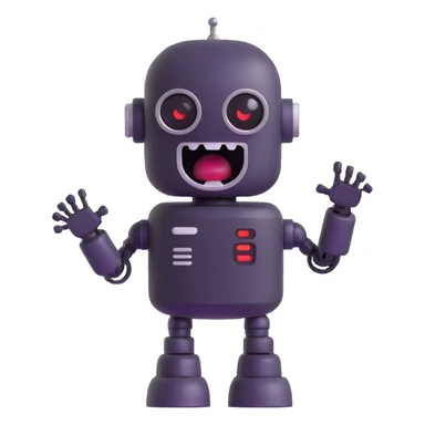 Robot talking with open mouth, speaking robot sticker