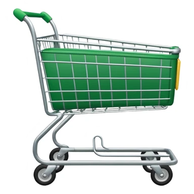 create empty shopping trolley emoji with green tone color sticker