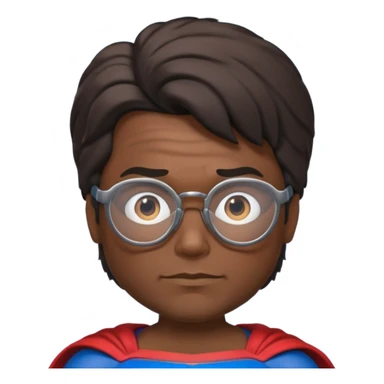 superman with hair and glasses character face only front face different sticker