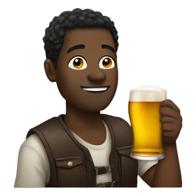Black guy drinking beer sticker