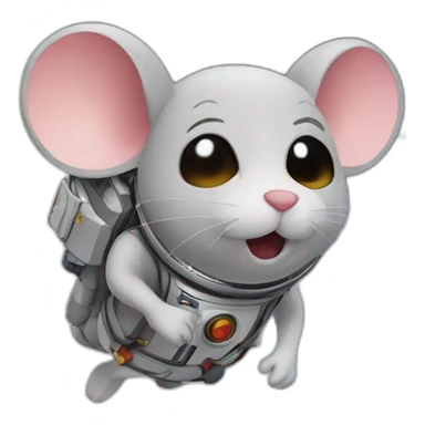 The mouse became an artist and flew into space. sticker