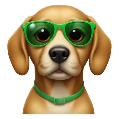 sausage puppie with green sunglasses sticker