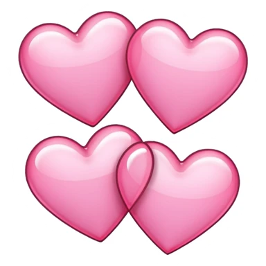 three pink pixel hearts with white-glowing effect sticker
