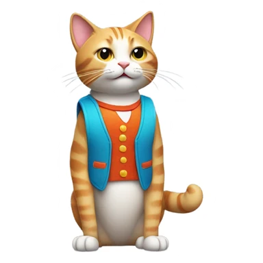 Cat in a vest flipping you off sticker