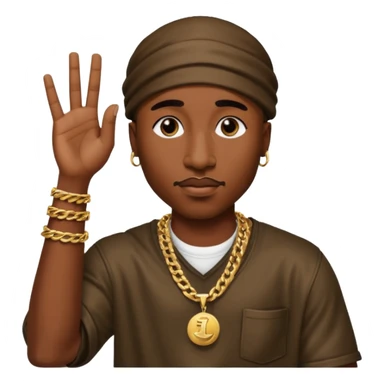 Tupac qui lève la main  sticker