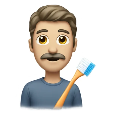A guy with toothbrush mustache sticker