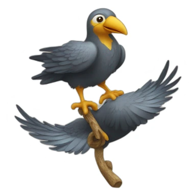 Enfant sur le dos d'un oiseau héron sticker