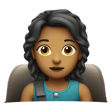 thoughtful girl in a car sticker