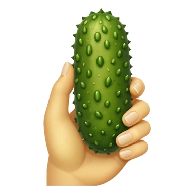 Hand holding tiny pickle  sticker