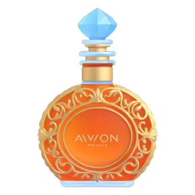 vintage AVON perfume bottle, ornate glass design from 1970s sticker