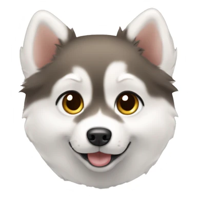 pomsky puppy whie with brown ears and eyes sticker