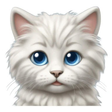 cream & grey colored fluffy baby cat with big blue eyes sticker
