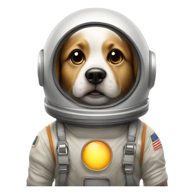 A dog in a space suit staring at the sun in space sticker