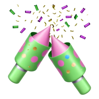 light green and light pink floral party poppers sticker