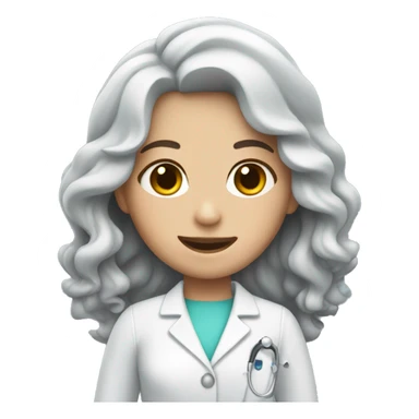White girl dentist with long curly dark hair  sticker