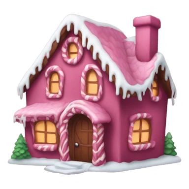 Cosy dark pink gingerbread house  sticker