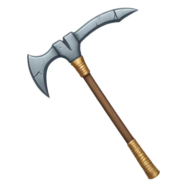 ancient Egyptian symmetric pickaxe, primitive construction, wood and stone sticker