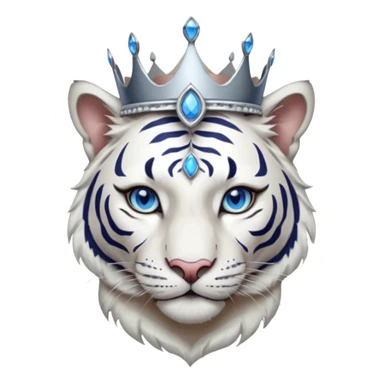 ESO Female white tiger khajiit leader of the umbral rose, blue eyes, blue 'third eye' gem, something symbolizing leadership ruling  sticker