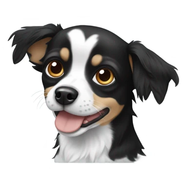 Black and white Chihuahuah spaniel mix  sticker