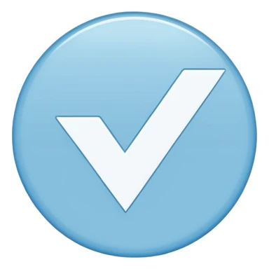 A light blue or brown circle with a white checkmark inside it. sticker