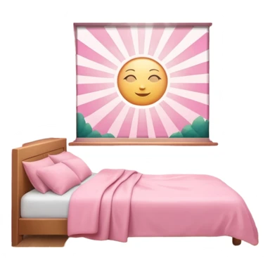 Aesthetic sun rays from window in pink bedroom sticker