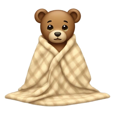 Teddy bear wearing a blanket sticker