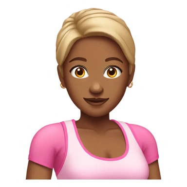 Tan girl in pink gym wear  sticker