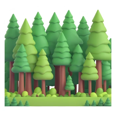 dense forest with tall trees sticker