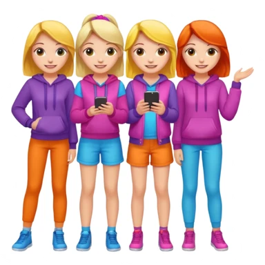 group of cute teenage girls sticker