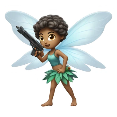 fairy shooting a gun sticker