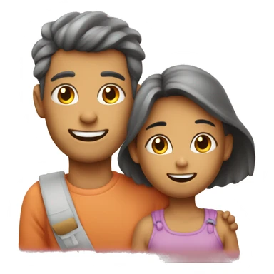 Mother father kids cat d sticker