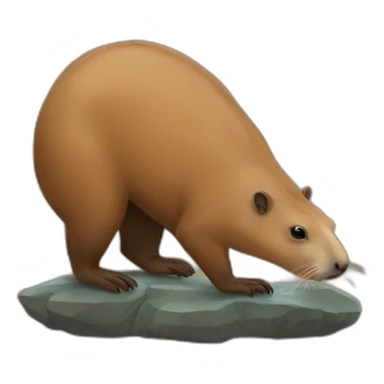 un capibara sur une loutre sticker