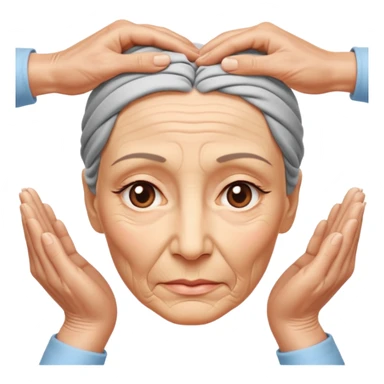 Simple emoji of a face with wrinkles being smoothed by hands,
both hands gently stretching the skin,
wrinkles visible on one part and smooth skin on the other,
clear wrinkle-reducing effect,
simple and easy-to-understand icon,
no beauty or medical elements

 sticker