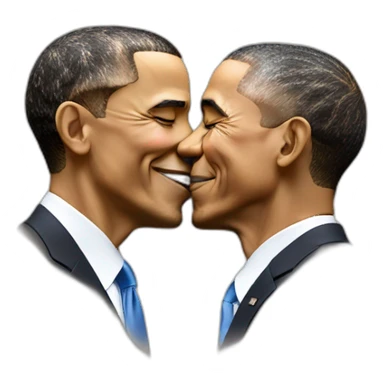 Trump kiss Barack obama sticker