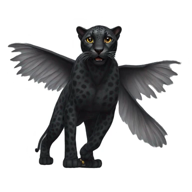 realistic winged black leopard sticker