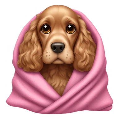Cocker spaniel in a pink blanket sticker