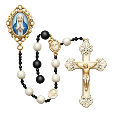 Gothic white rosary with white beads sticker
