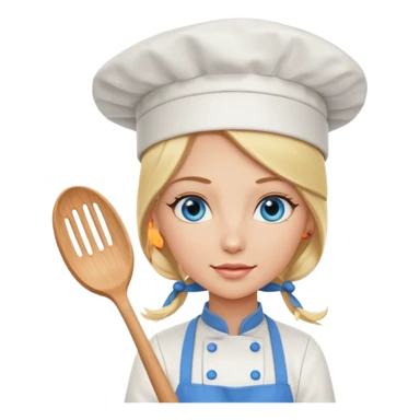 Sexy Long Blonde hair blue eyed female chef sticker