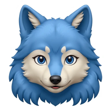 A female feminine blue wolf  sticker