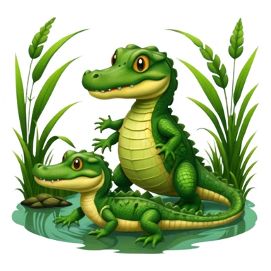 Baby gators and momma gator sticker